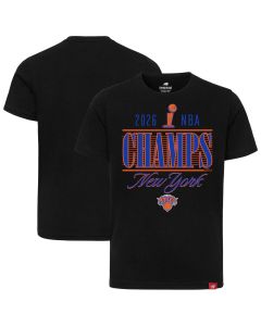Men's New York Knicks Sportiqe Black 2026 NBA Finals Champions Trophy Skyline T-Shirt (Black)