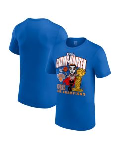 Men's New York Knicks x Danhausen Blue 2026 NBA Finals Champions T-Shirt