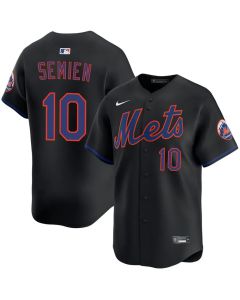 Men's New York Mets #10 Marcus Semien Black Alternate Limited Jersey (Black)