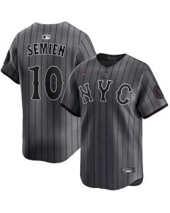 Men's New York Mets #10 Marcus Semien Gray City Connect Limited Jersey
