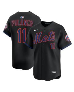 Men's New York Mets #11 Jorge Polanco Black Alternate Limited Jersey