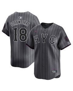 Men's New York Mets #18 Darryl Strawberry Graphite 2024 City Connect Limited Player Jersey