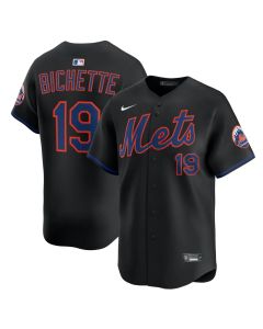 Men's New York Mets #19 Bo Bichette Black Alternate Limited Jersey (Black)