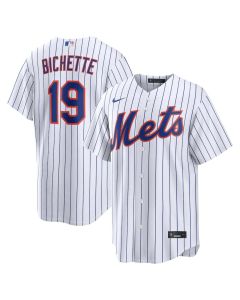 Men's New York Mets #19 Bo Bichette White Home Replica Jersey (White)