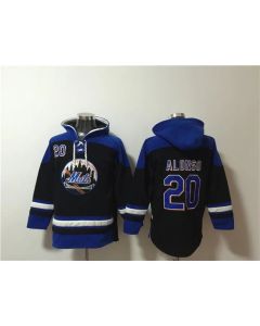 Men's New York Mets #20 Pete Alonso Black/Blue Ageless Must-Have Lace-Up Pullover Hoodie