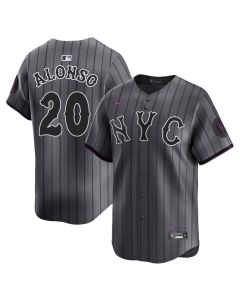 Men's New York Mets #20 Pete Alonso Graphite 2024 City Connect Limited Player Jersey