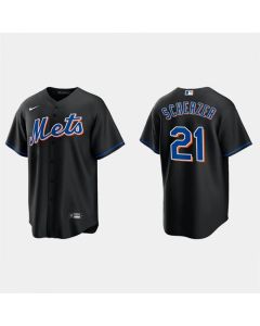 Men's New York Mets #21 Max Scherzer Black Cool Base Stitched Baseball Jersey