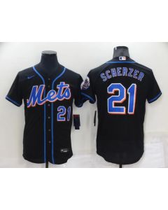 Men's New York Mets #21 Max Scherzer Black Flex Base Stitched Jersey