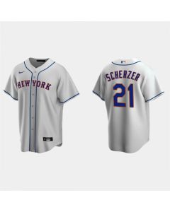Men's New York Mets #21 Max Scherzer Grey Cool Base Stitched Baseball Jersey