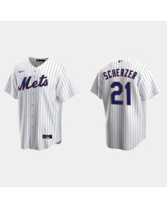 Men's New York Mets #21 Max Scherzer White Cool Base Stitched Baseball Jersey