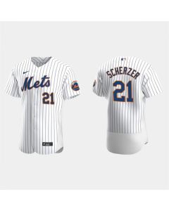Men's New York Mets #21 Max Scherzer White Flex Base Stitched Jersey