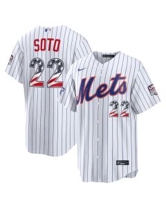 Men's New York Mets #22 Juan Soto Nike White 2026 All-Star Edition Stars & Stripes Stadium Jersey (White)