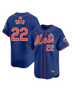 Men's New York Mets #22 Juan Soto Royal 2024 Alternate Limited Stitched Baseball Jersey (Royal)