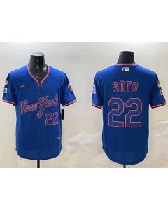 Men's New York Mets #22 Juan Soto Royal 2025 Spring Training Stitched Baseball Jersey