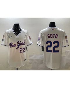 Men's New York Mets #22 Juan Soto White 2025 Spring Training Stitched Baseball Jersey