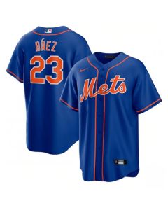 Men's New York Mets #23 Javier Baez Royal Cool Base Stitched Jersey
