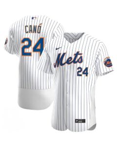Men's New York Mets #24 Robinson Cano White Flex Base Stitched Jersey