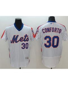 Men's New York Mets #30 Michael Conforto White Flex Base Stitched Jersey