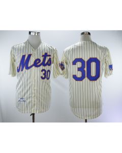 Men's New York Mets #30 Nolan Ryan Cream 1969 Throwback Stitched MLB Jersey