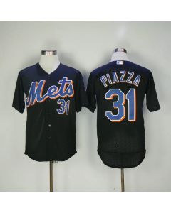 Men's New York Mets #31 Mike Piazza Black 2000 BP Stitched MLB Jersey