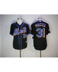 Men's New York Mets #31 Mike Piazza Black Hall Of Fame Flexbase Stitched MLB Jersey