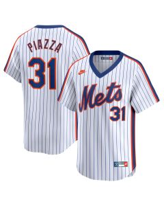 Men's New York Mets #31 Mike Piazza Nike White Throwback Cooperstown Limited Jersey (White)