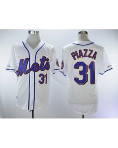 Men's New York Mets #31 Mike Piazza White Throwback Flexbase Stitched MLB Jersey