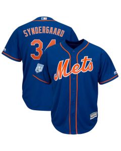 Men's New York Mets #34 Noah Syndergaard Blue 2019 Spring Training Cool Base Stitched MLB Jersey