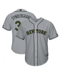 Men's New York Mets #34 Noah Syndergaard Gray 2018 Memorial Day Cool Base Stitched MLB Jersey