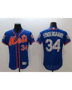 Men's New York Mets #34 Noah Syndergaard Royal 2018 Spring Training Flexbase Stitched MLB Jersey