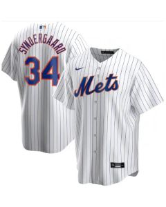 Men's New York Mets #34 Noah Syndergaard White Cool Base Stitched Jersey