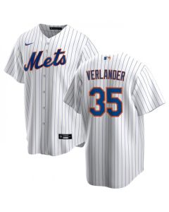 Men's New York Mets #35 Justin Verlander White Cool Base Stitched Baseball Jersey