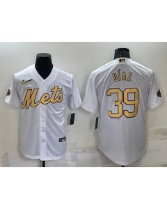 Men's New York Mets #39 Edwin Diaz 2022 All-Star White Cool Base Stitched Baseball Jersey (White)