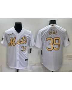 Men's New York Mets #39 Edwin Diaz 2022 All-Star White Cool Base Stitched Baseball Jersey