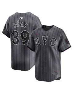 Men's New York Mets #39 Edwin Diaz Gray 2024 City Connect Limited Stitched Baseball Jersey
