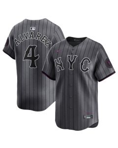 Men's New York Mets #4 Francisco Alvarez Gray 2024 City Connect Limited Stitched Baseball Jersey