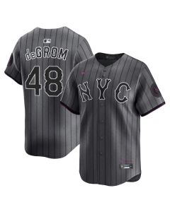 Men's New York Mets #48 Jacob deGrom Graphite 2024 City Connect Limited Player Jersey