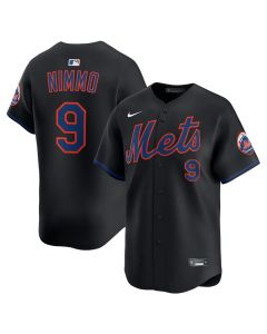Men's New York Mets #9 Brandon Nimmo Black Alternate 2025 Limited Stitched Jersey