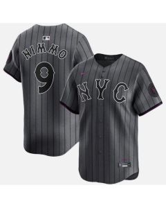 Men's New York Mets #9 Brandon Nimmo Gray 2024 City Connect Limited Stitched Baseball Jersey