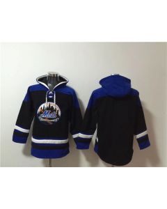 Men's New York Mets Blank Black/Blue Ageless Must-Have Lace-Up Pullover Hoodie