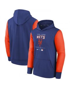 Men's New York Mets Blue 2022 City Connect Therma Performance Pullover Hoodie