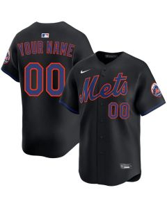 Men's New York Mets Custom Black Alternate 2025 Limited Stitched Jersey