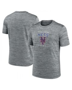 Men's New York Mets Grey Velocity Practice Performance T-Shirt
