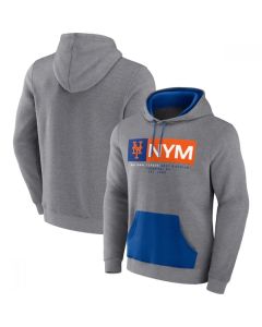 Men's New York Mets Heathered Gray iconic Steppin Up Fleece Pullover Hoodie