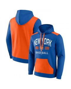 Men's New York Mets Royal/Orange Chip in Pullover Hoodie