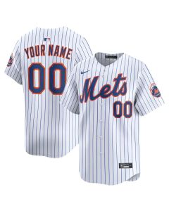 Men's New York Mets White Home Limited Custom Jersey (White)