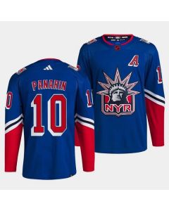 Men's New York Rangers #10 Artemi Panarin Blue 2022-23 Reverse Retro Stitched Jersey