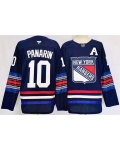Men's New York Rangers #10 Artemi Panarin Navy 2024-25 Stitched Jersey