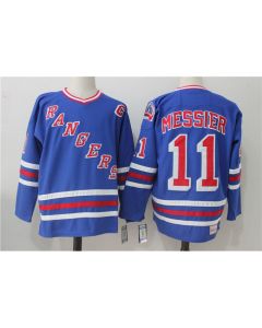 Men's New York Rangers #11 Mark Messier Royal Throwback CCM Stitched NHL Jersey