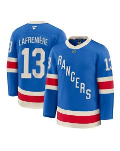 Men's New York Rangers #13 Alexis Lafreniere Blue Centennial Premium Jersey
